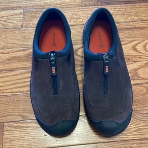 Lands End suede Zip Up All Weather Slip On Shoes